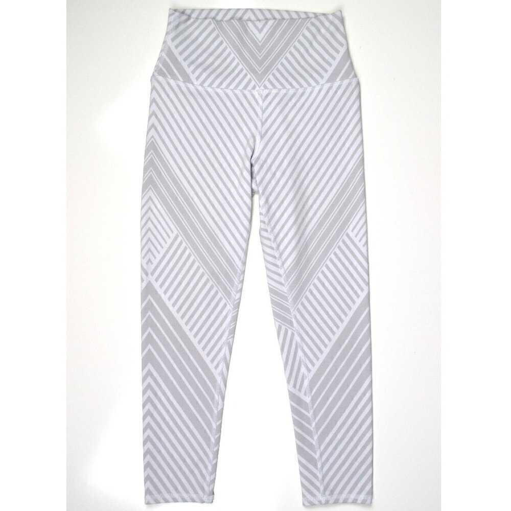 alo Diagonal Stripe Santa Fe White Crop Legging XS - Picture 1 of 8